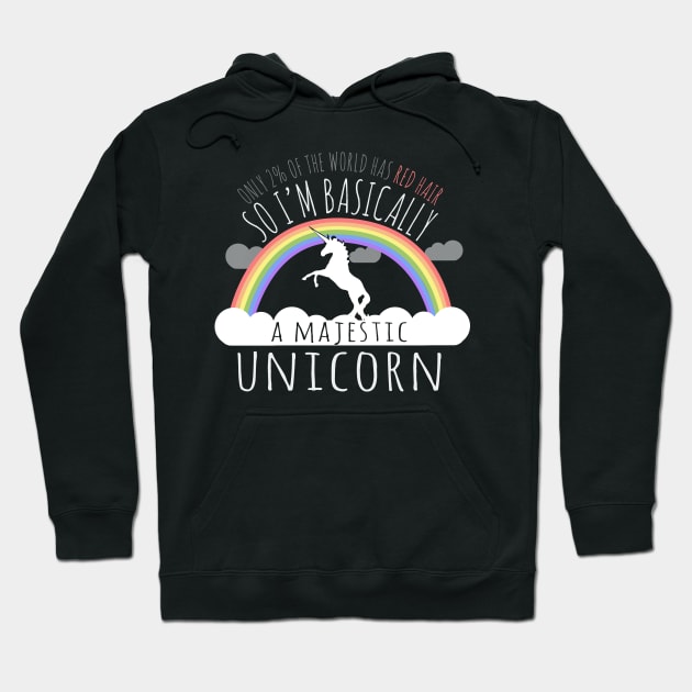 Red Hair Majestic Unicorn Funny Redhead Hoodie by Flippin' Sweet Gear